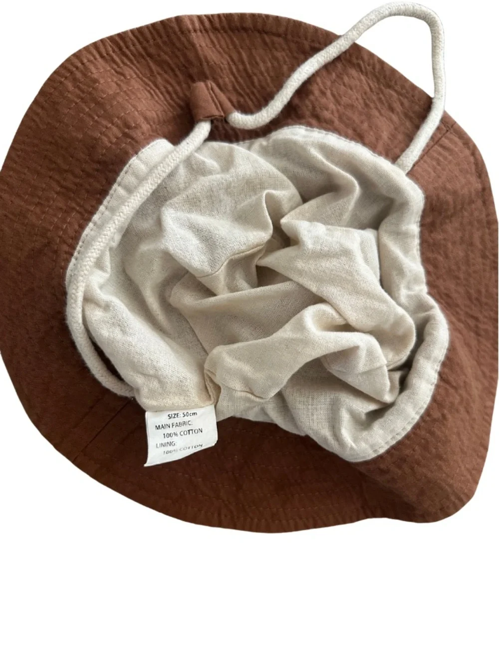 Rylee + Cru Rust Brown Bucket Sun Hat with Chin Cord